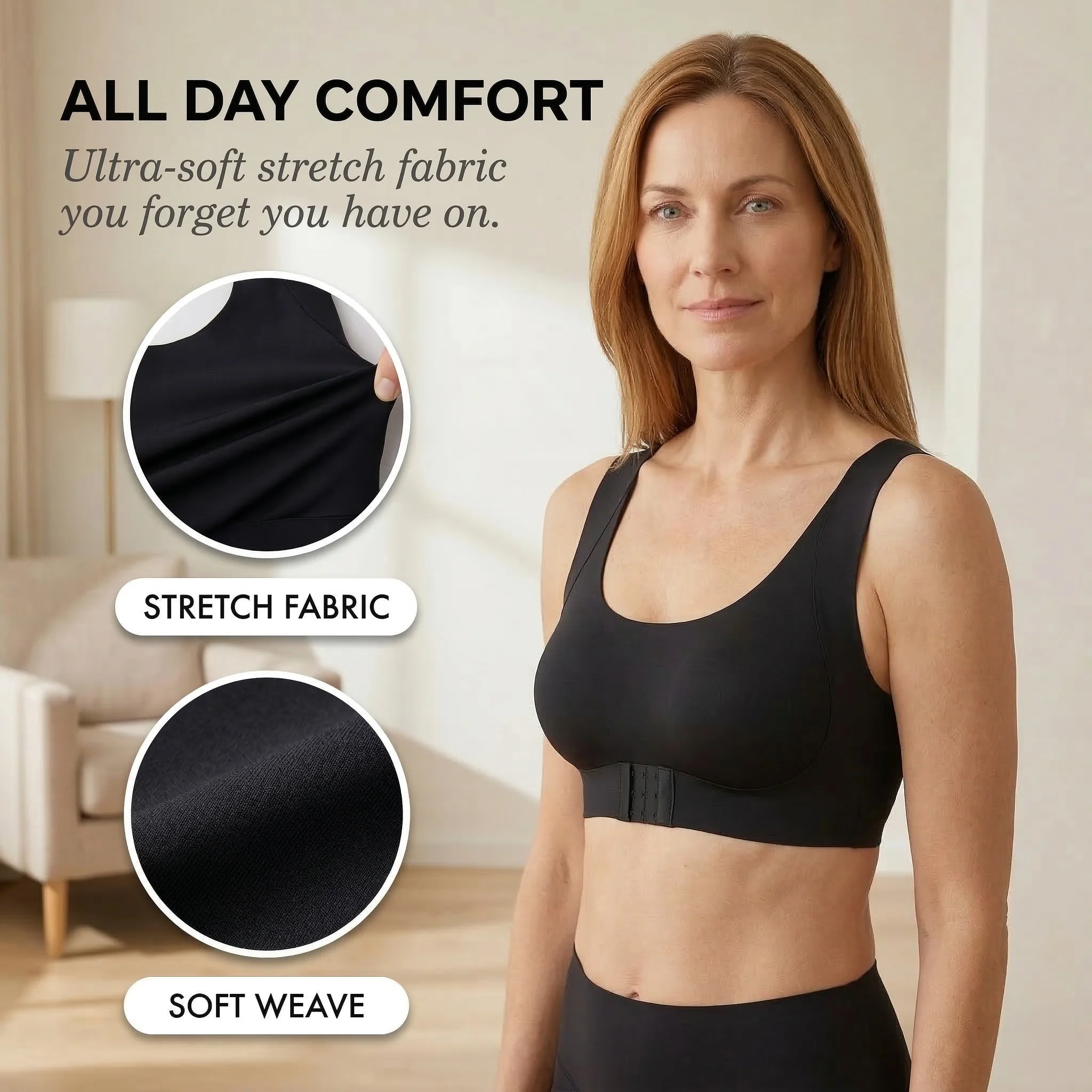 Poise™ – Front Closure Cross-Back Wireless Posture Bra + 50% OFF - Image 6