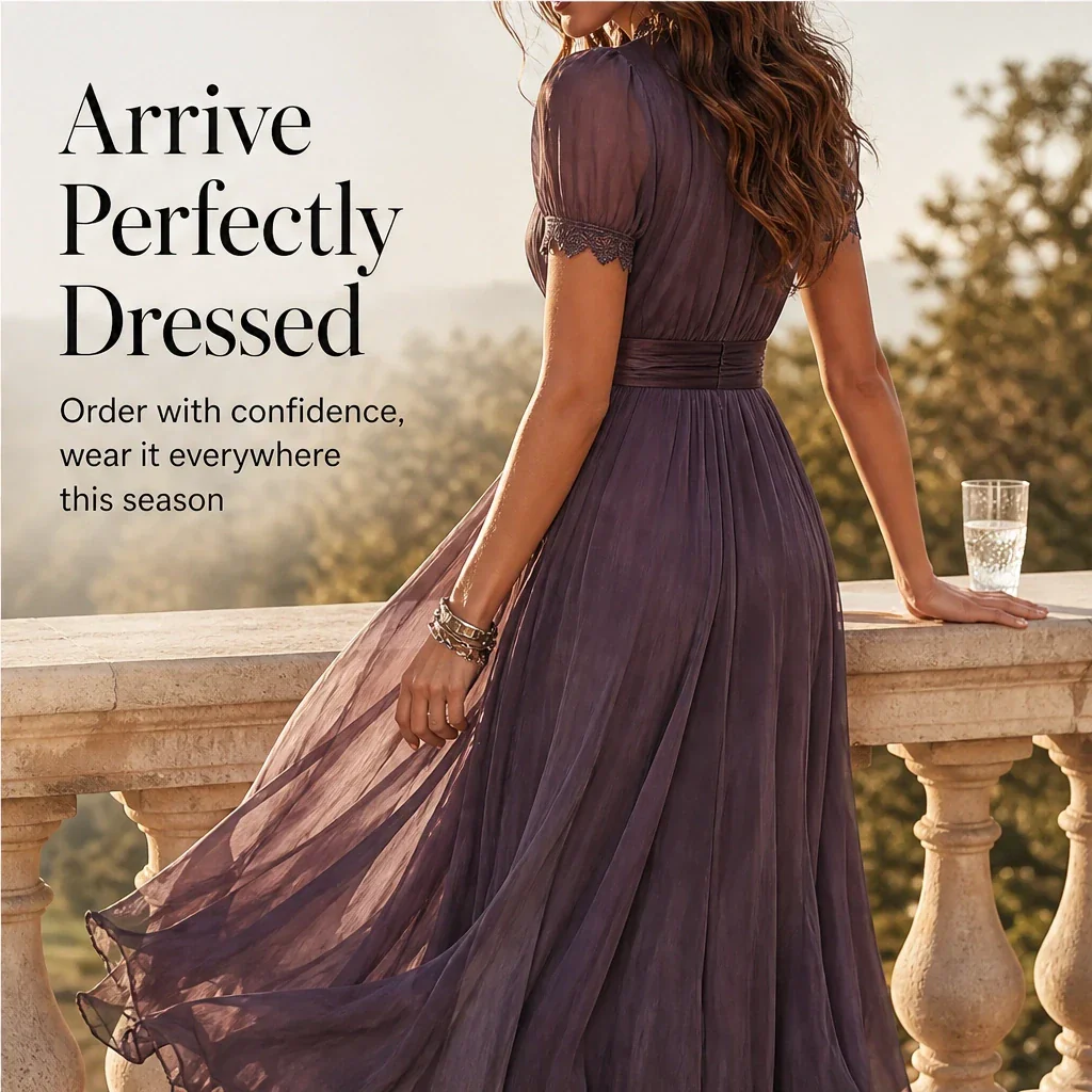 Velmara™ – Keyhole Neckline Chiffon Lace Maxi Dress+50% OFF - Image 7