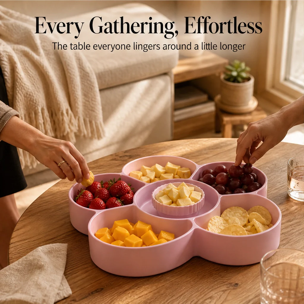 Gatherly™ – 5-Compartment Rotating Snack Serving Tray with Non-Slip Base + 50% OFF - Image 2