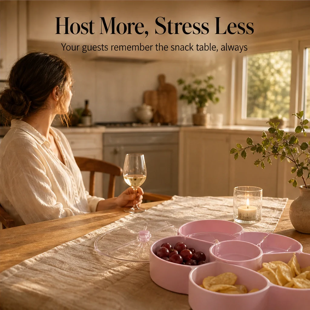Gatherly™ – 5-Compartment Rotating Snack Serving Tray with Non-Slip Base + 50% OFF - Image 3
