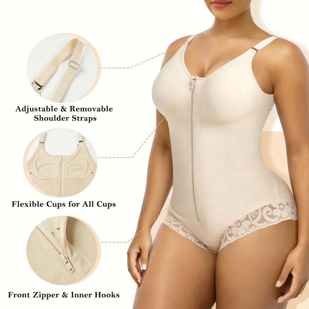 Poise™ – Dual-Zip Tummy Control Shapewear Bodysuit with Anti-Slip Lace + 50% OFF - Image 7