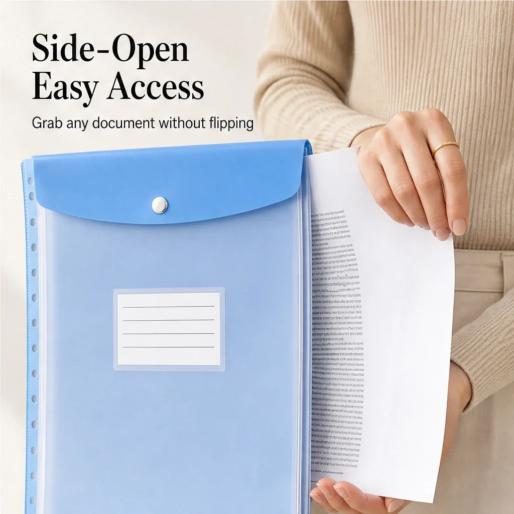 Stowren™ – Side-Opening A4 Binder Pockets with Snap Closure + 50% OFF - Image 7