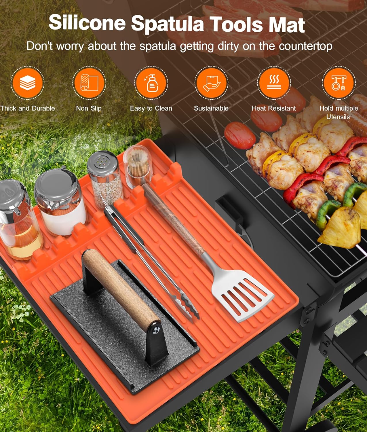DripDock™ – Heat-Resistant Silicone Utensil Mat with Built-In Drip Tray + 50% OFF