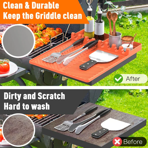 DripDock™ – Heat-Resistant Silicone Utensil Mat with Built-In Drip Tray + 50% OFF - Image 2