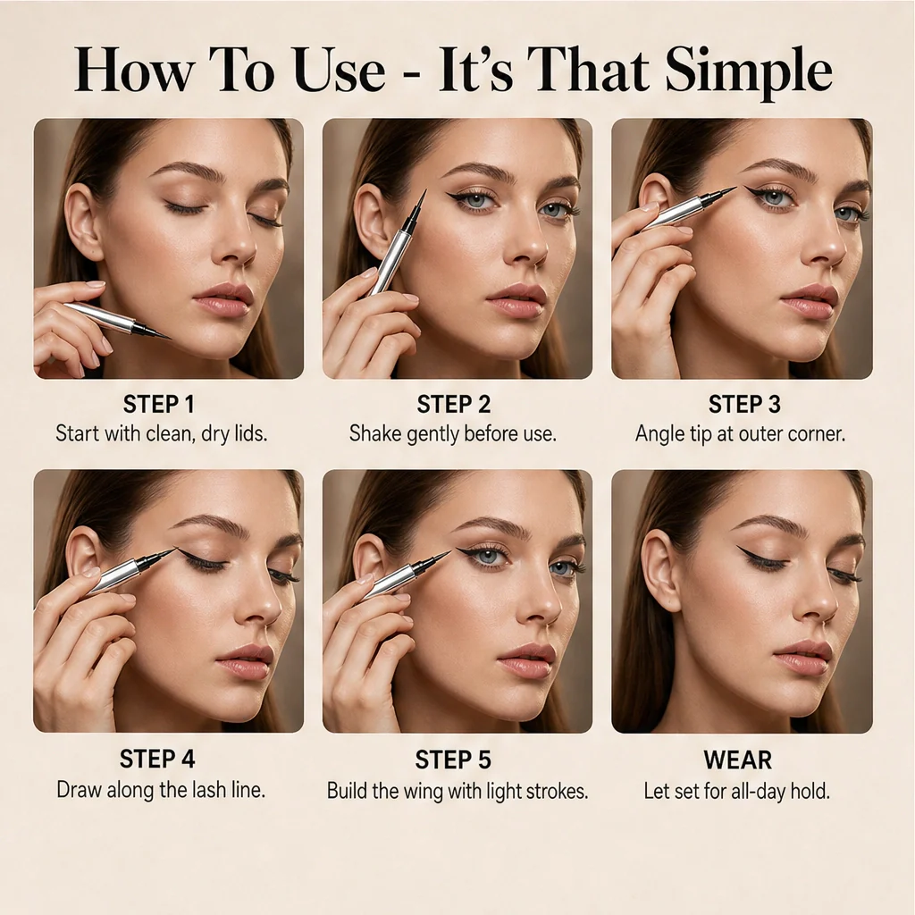 Sablé™ – Smudge-Proof Waterproof Liquid Eyeliner Pen with 0.1mm Micro-Fine Tip + BUY 1 GET 1 FREE - Image 6