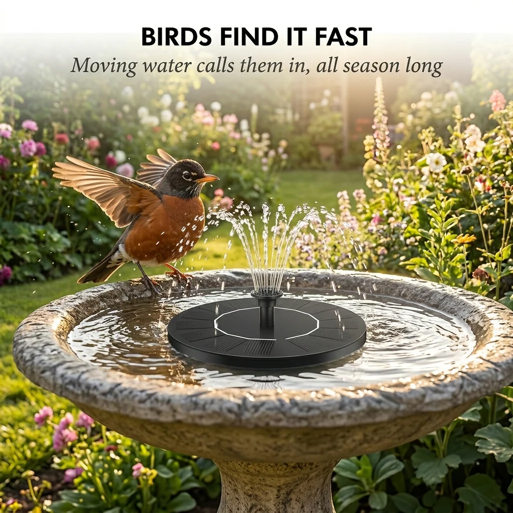Fernhaven™ – Solar Bird Bath Fountain Pump with 4 Interchangeable Nozzles +50% OFF - Image 3