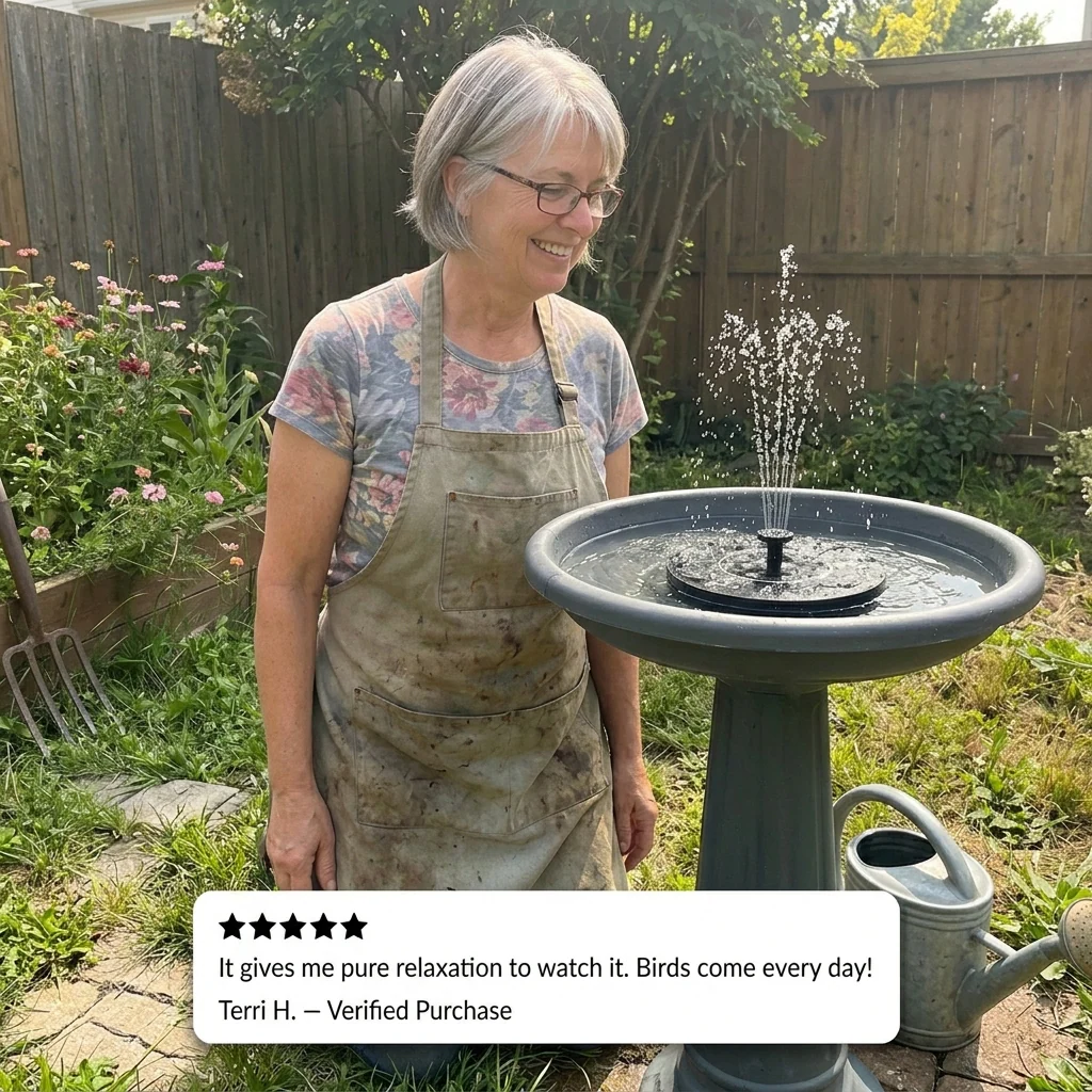 Fernhaven™ – Solar Bird Bath Fountain Pump with 4 Interchangeable Nozzles +50% OFF - Image 6