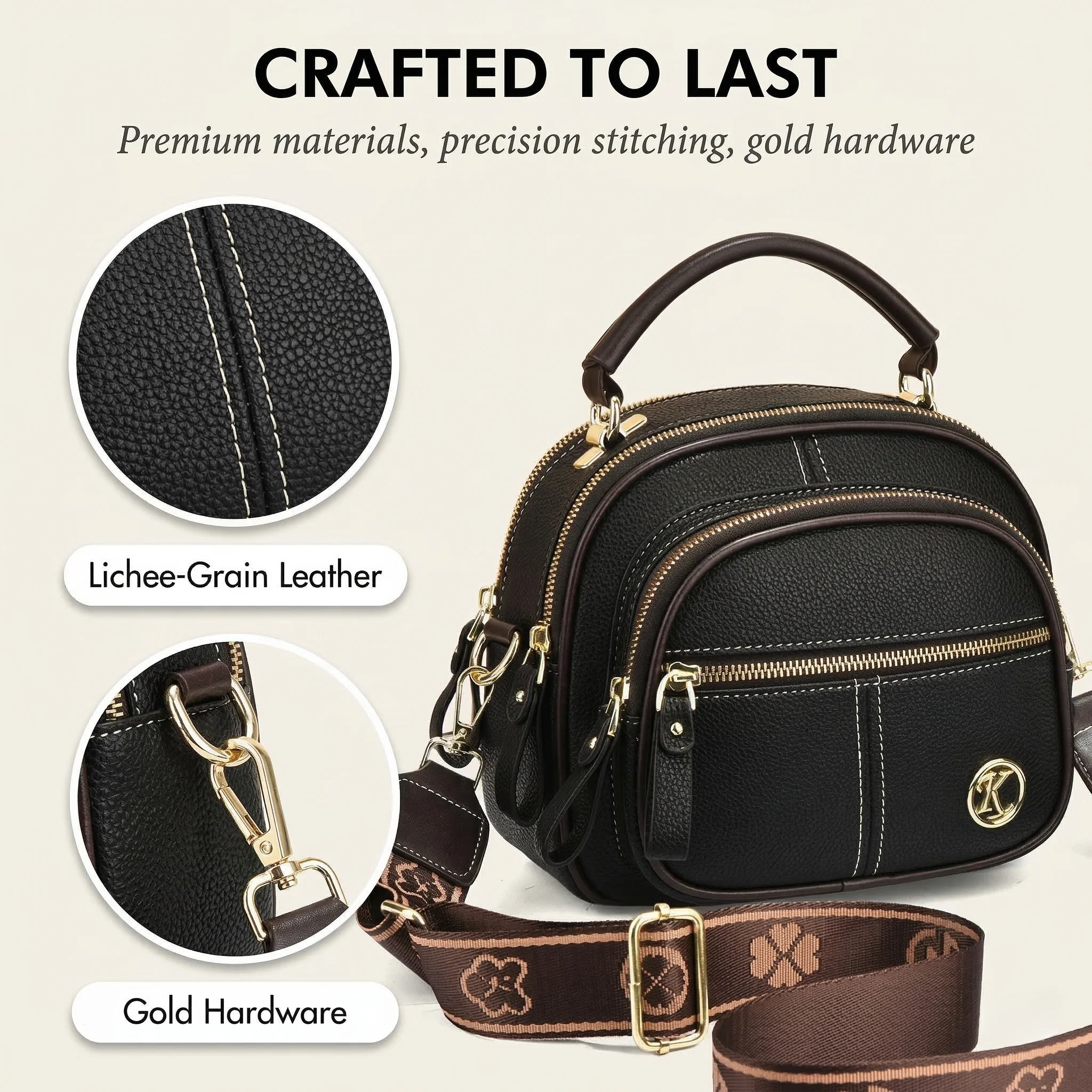 Velaine™ – 5-Compartment Dual-Carry Leather Crossbody Bag +50% OFF - Image 5