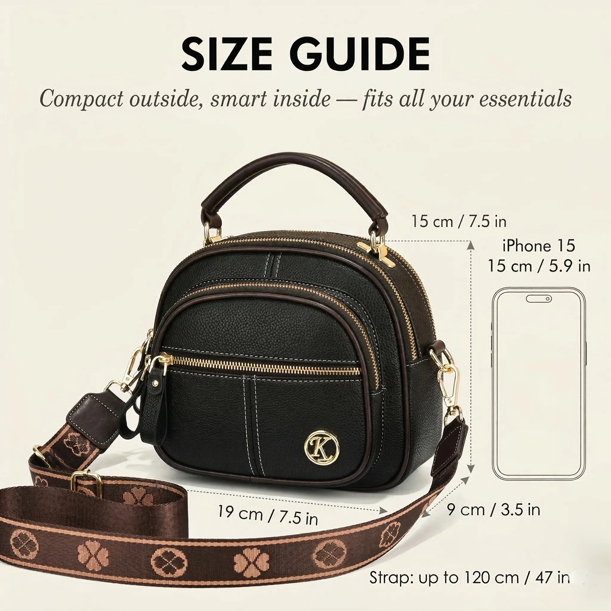 Velaine™ – 5-Compartment Dual-Carry Leather Crossbody Bag +50% OFF - Image 6