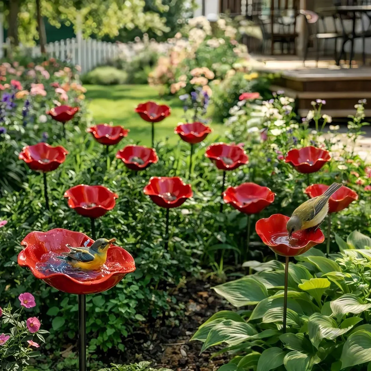 Bramblewell™ – Handmade Metal Flower Stake with Bird Bath & Pollinator Bowl + 50% OFF - Image 11