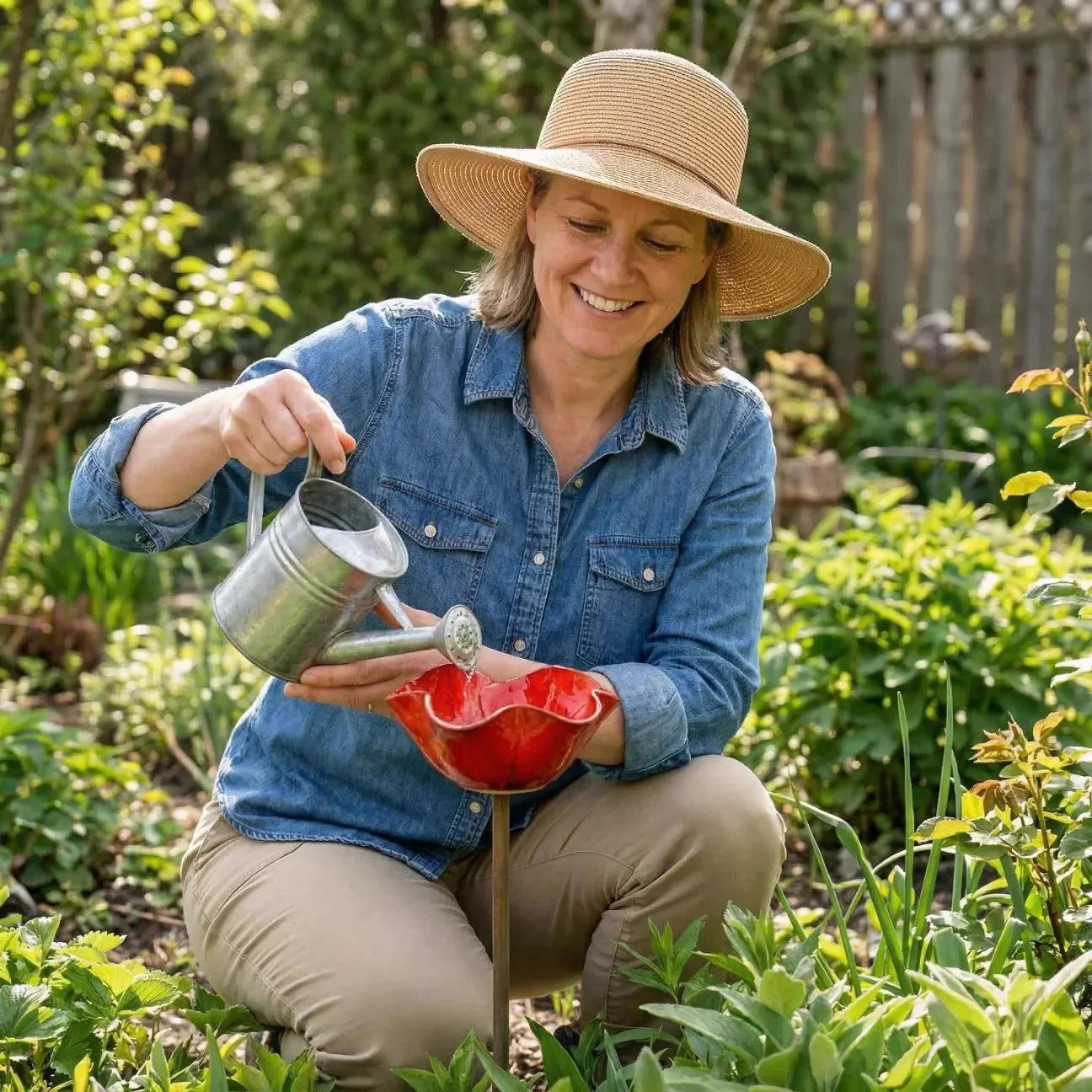 Bramblewell™ – Handmade Metal Flower Stake with Bird Bath & Pollinator Bowl + 50% OFF - Image 13