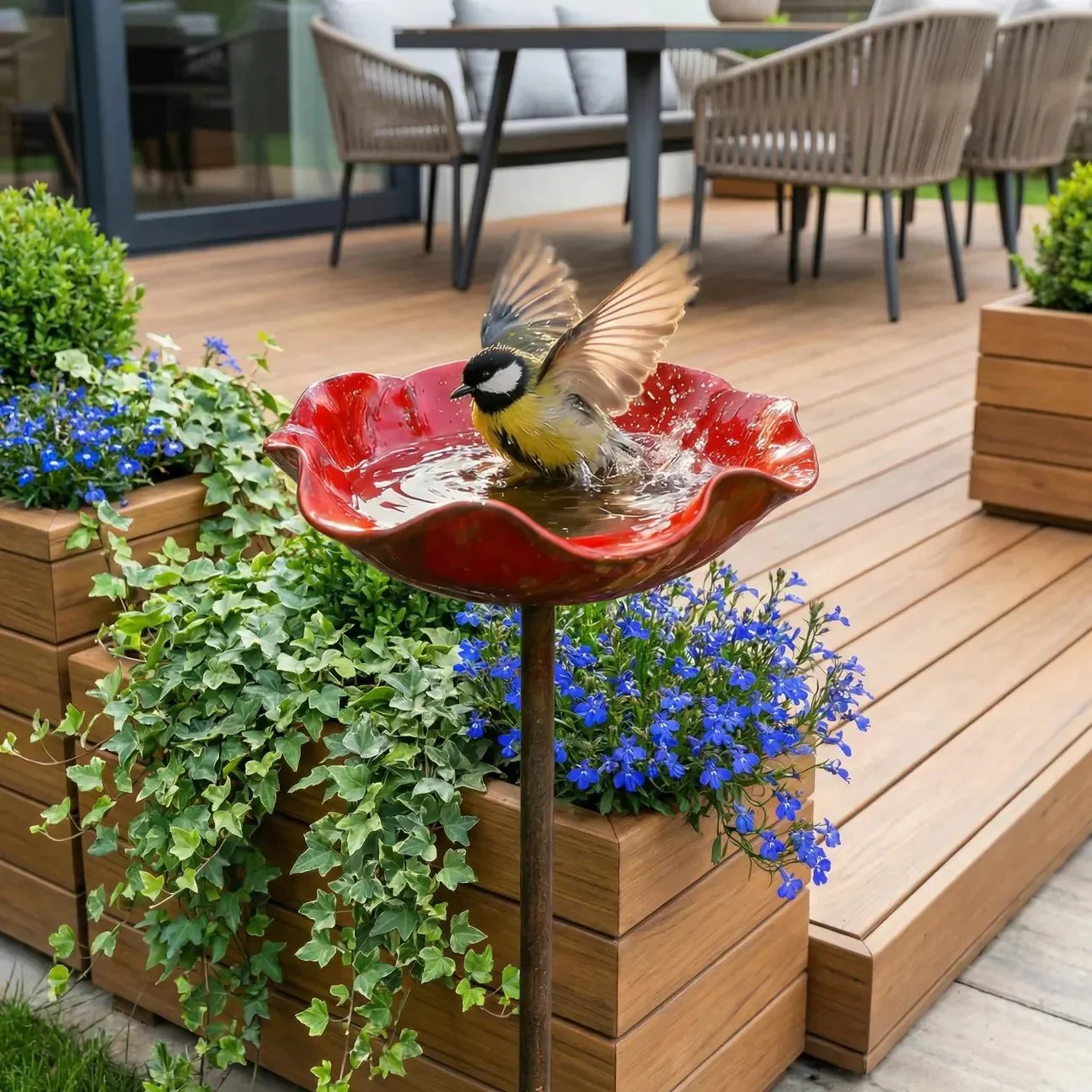 Bramblewell™ – Handmade Metal Flower Stake with Bird Bath & Pollinator Bowl + 50% OFF - Image 14