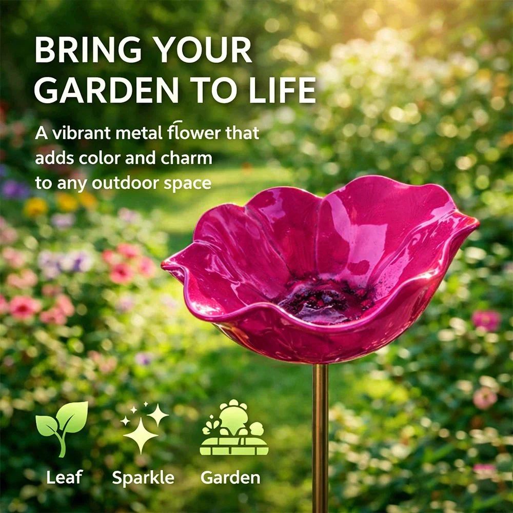 Bramblewell™ – Handmade Metal Flower Stake with Bird Bath & Pollinator Bowl + 50% OFF - Image 20