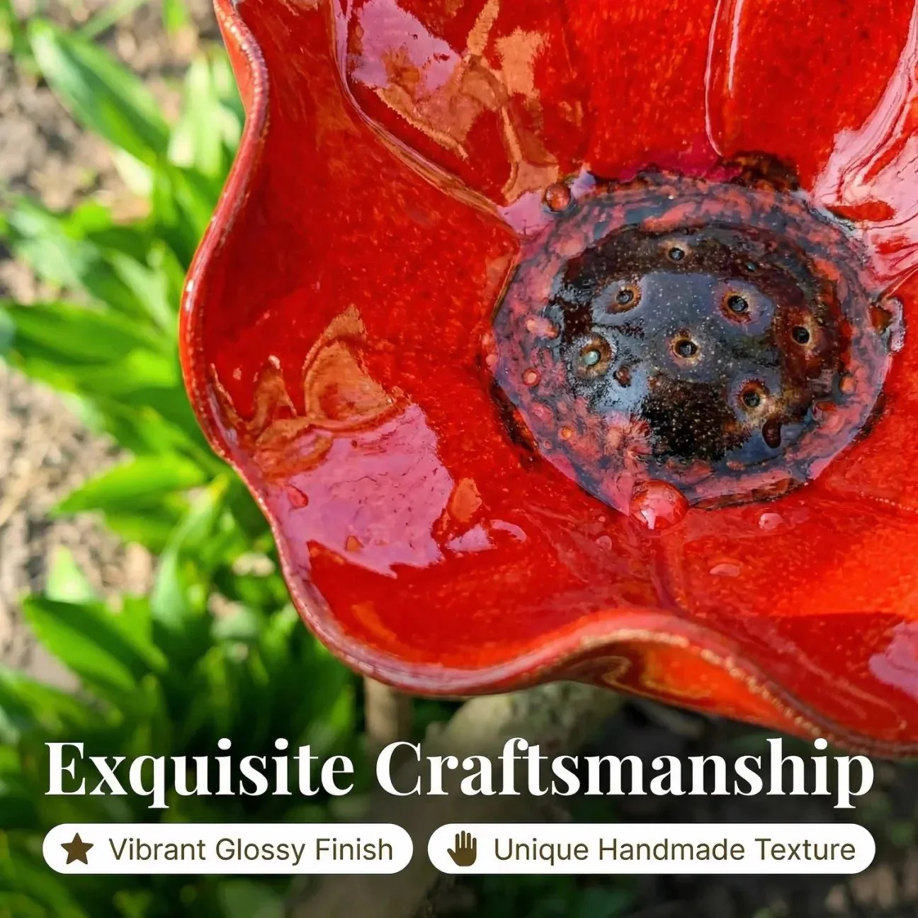 Bramblewell™ – Handmade Metal Flower Stake with Bird Bath & Pollinator Bowl + 50% OFF - Image 6