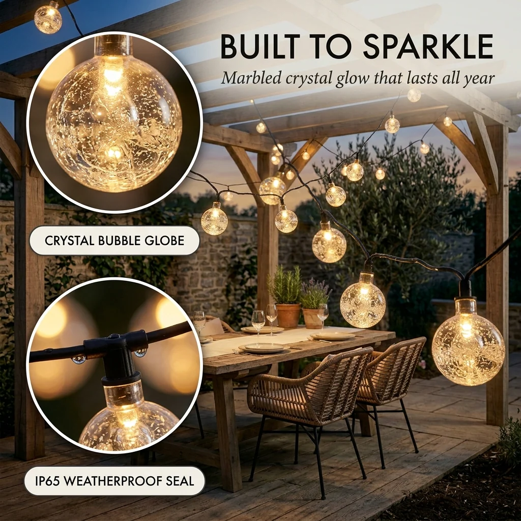 Arbor Glow™ – Solar Crystal Bubble Globe String Lights with 8 Modes (IP65 Waterproof) + 50% OFF - Image 4