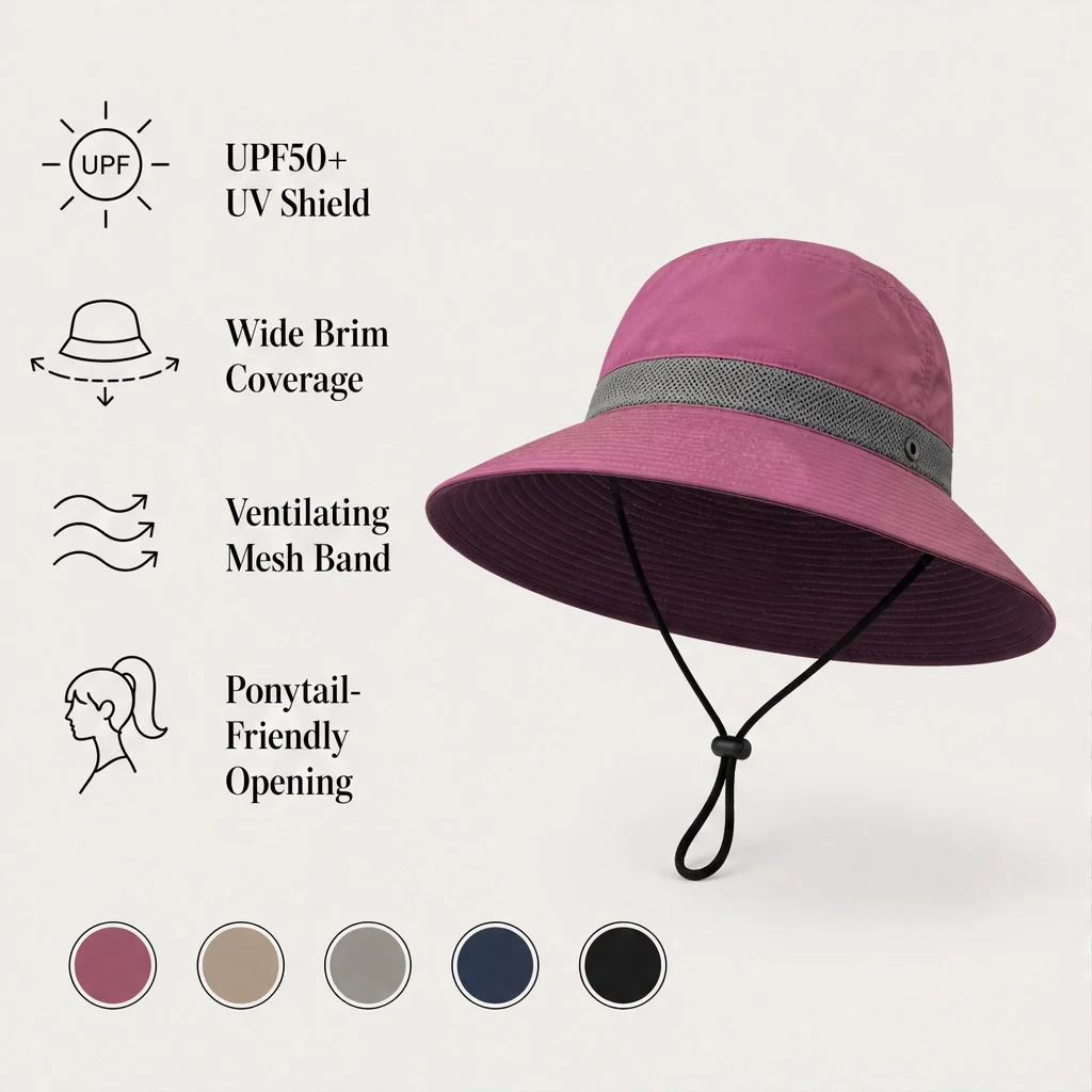 Solhaven™ – Packable Wide-Brim UPF50+ Sun Hat with Ponytail Hole + 50% OFF - Image 7