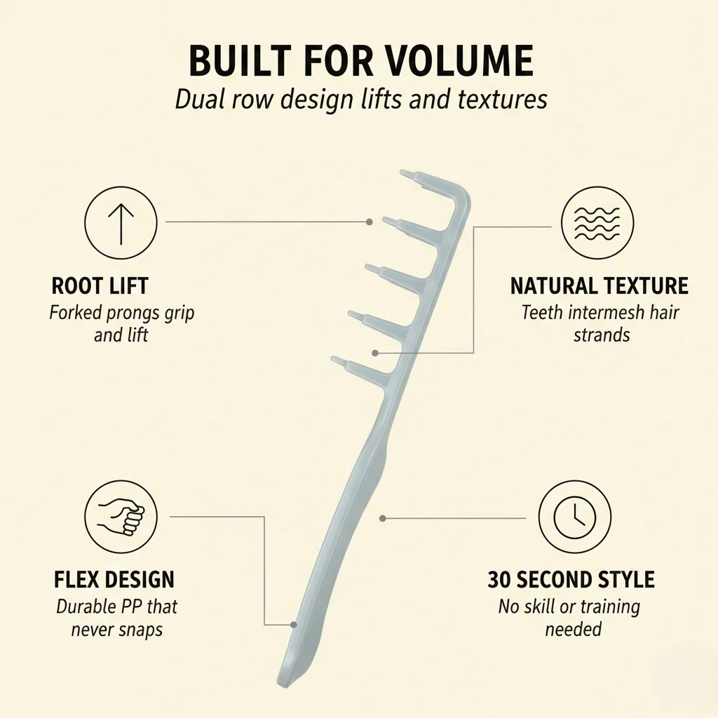 The AuraVolume Comb - Wide-Toothed Fluffy Texture & Volumizing Boot Lift + 50% OFF - Image 2