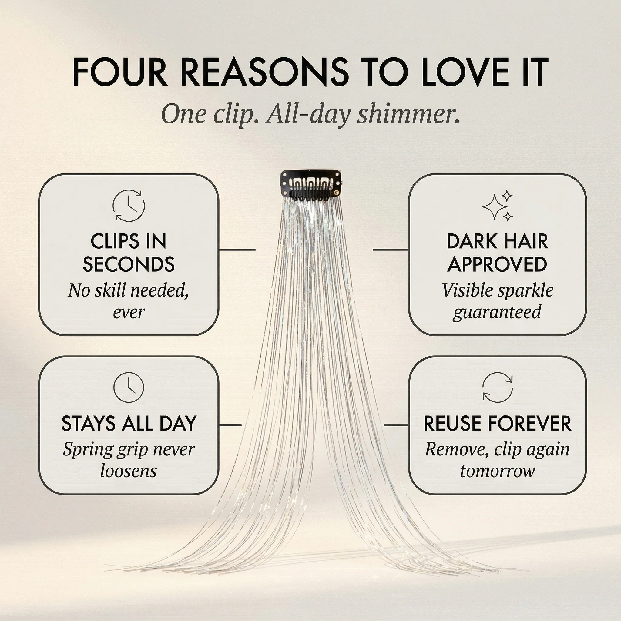 Lumette™ – Instant Clip-In Hair Tinsel | No Knots, No Salon, Pure Sparkle + 50% OFF - Image 3