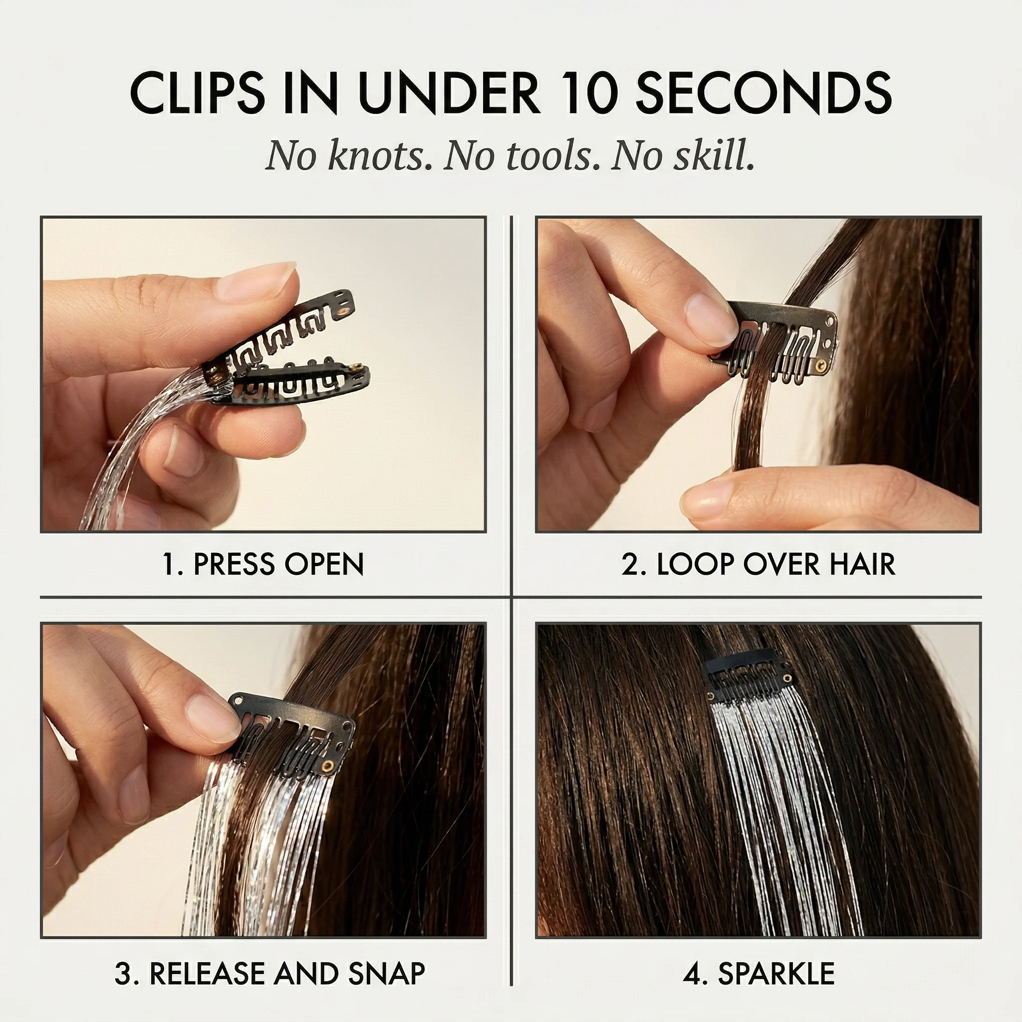 Lumette™ – Instant Clip-In Hair Tinsel | No Knots, No Salon, Pure Sparkle + 50% OFF - Image 6