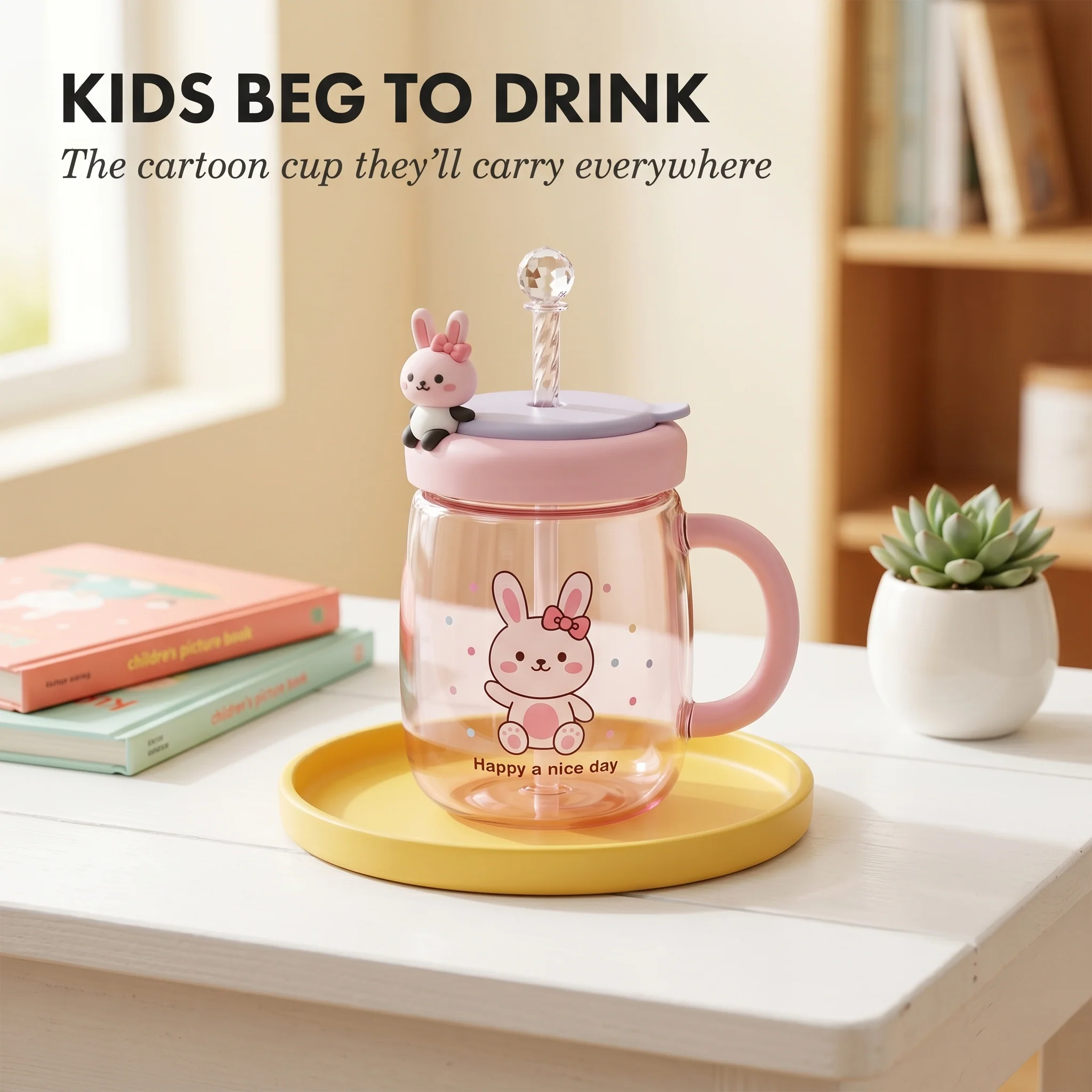 Mochiku™ – BPA-Free Tritan Cartoon Sippy Cup with Fruit Infuser, 42 oz + 50% OFF - Image 2