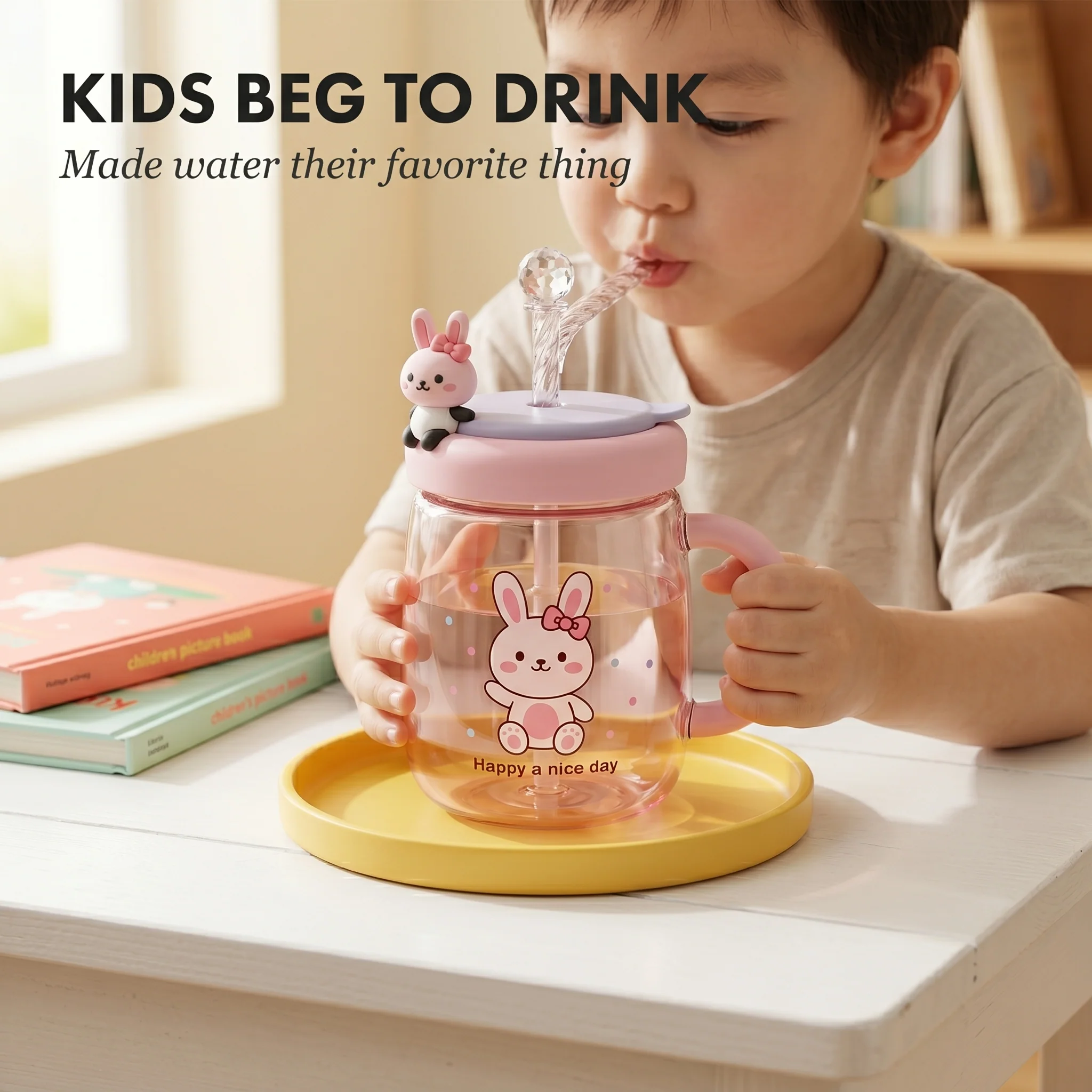 Mochiku™ – BPA-Free Tritan Cartoon Sippy Cup with Fruit Infuser, 42 oz + 50% OFF - Image 4