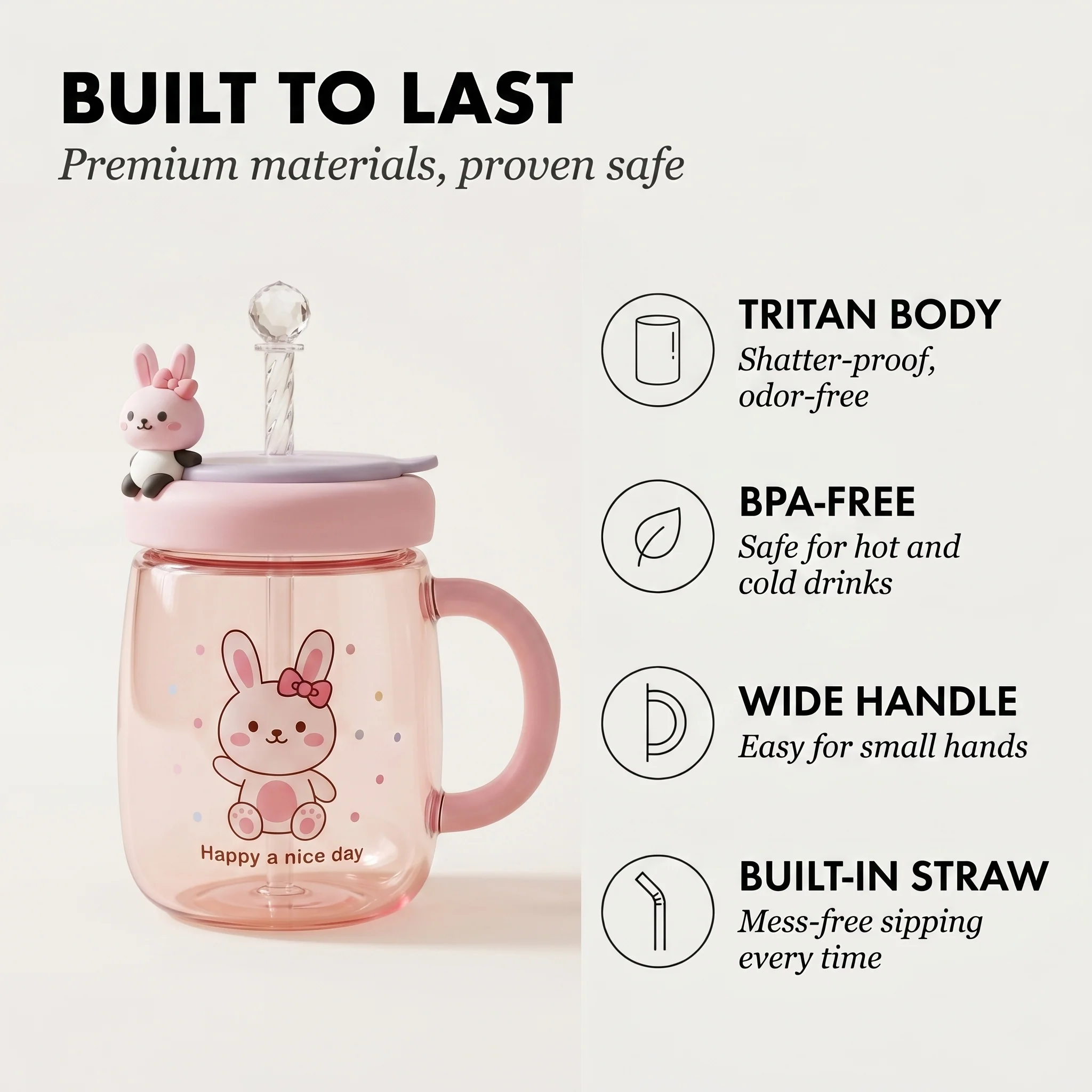 Mochiku™ – BPA-Free Tritan Cartoon Sippy Cup with Fruit Infuser, 42 oz + 50% OFF - Image 6