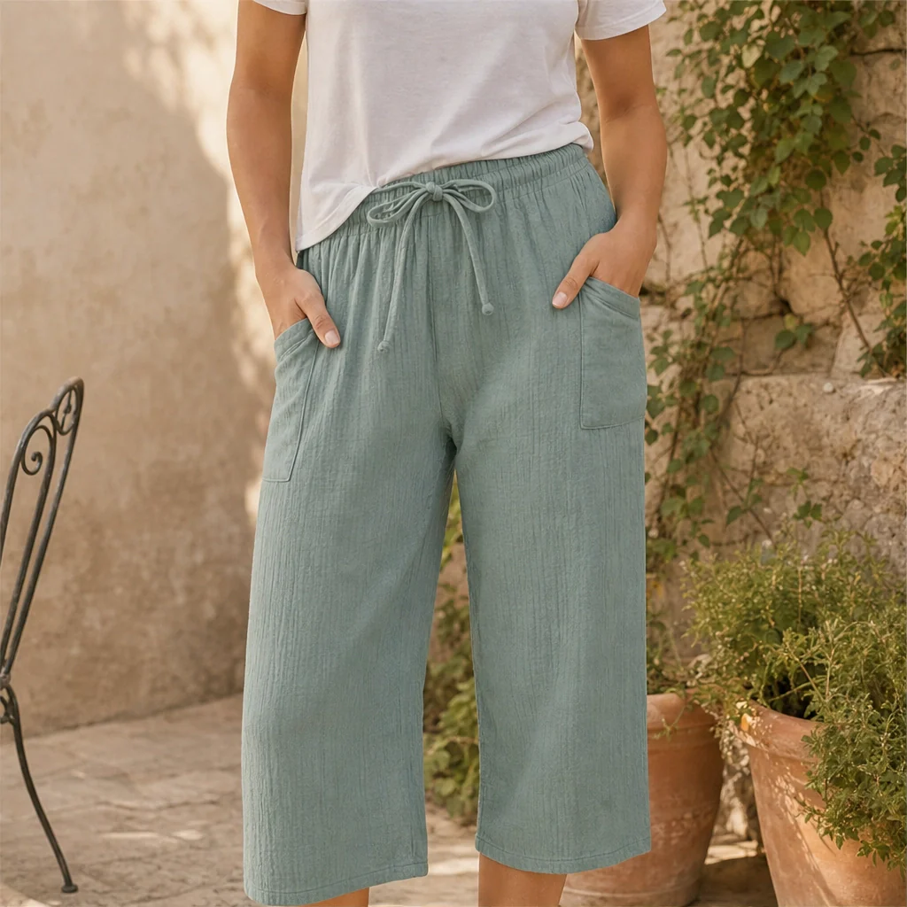 Marleigh™ – Breathable Linen-Blend Wide-Leg Summer Shorts with Adjustable Waist & Deep Pockets +50% OFF - Image 3