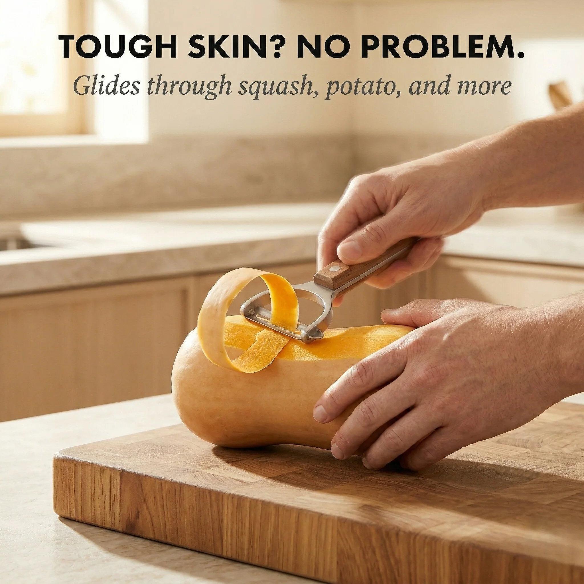 Temper™ – Stainless Steel Vegetable & Fruit Peeler with Ergonomic Wood Handle +50% OFF - Image 3