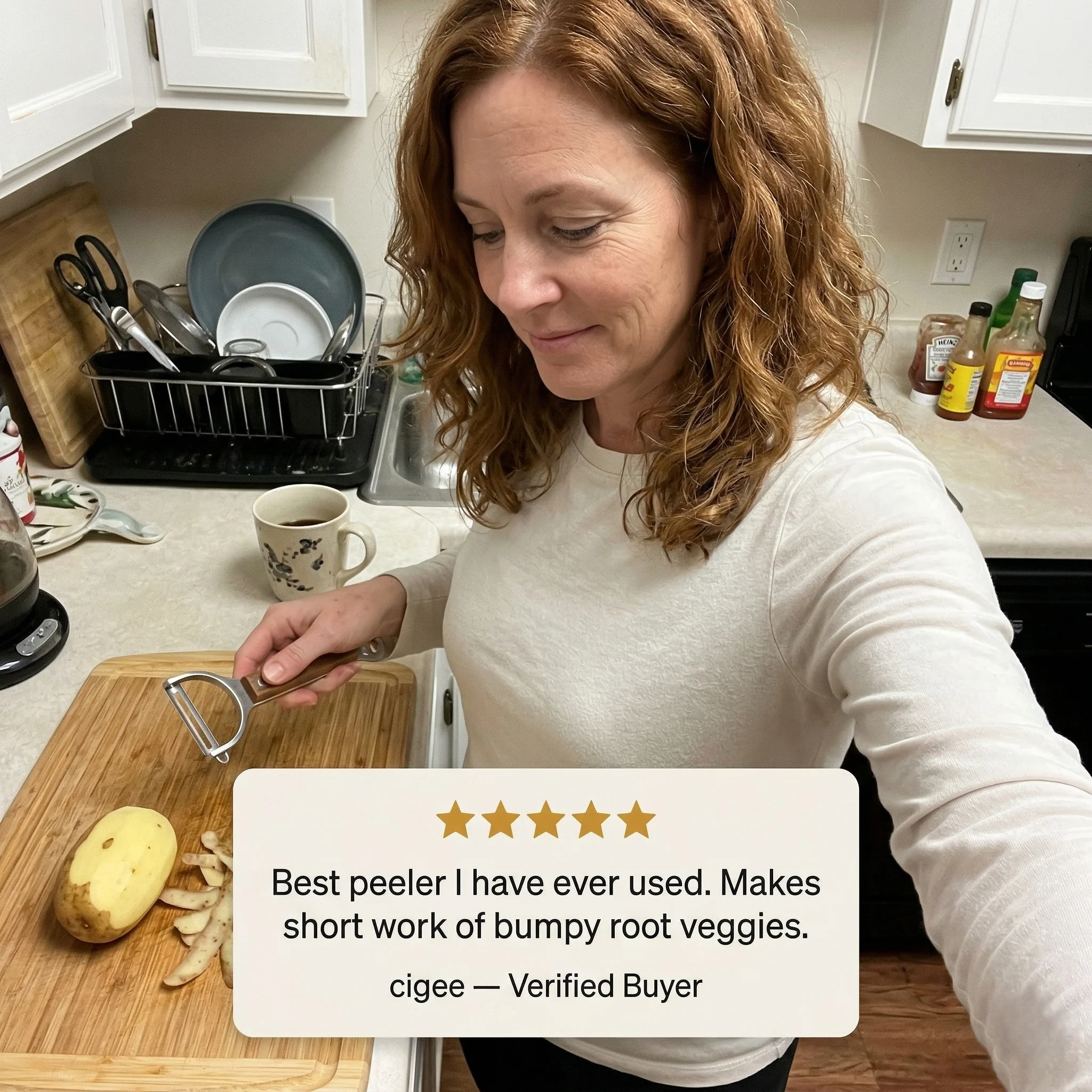 Temper™ – Stainless Steel Vegetable & Fruit Peeler with Ergonomic Wood Handle +50% OFF - Image 7
