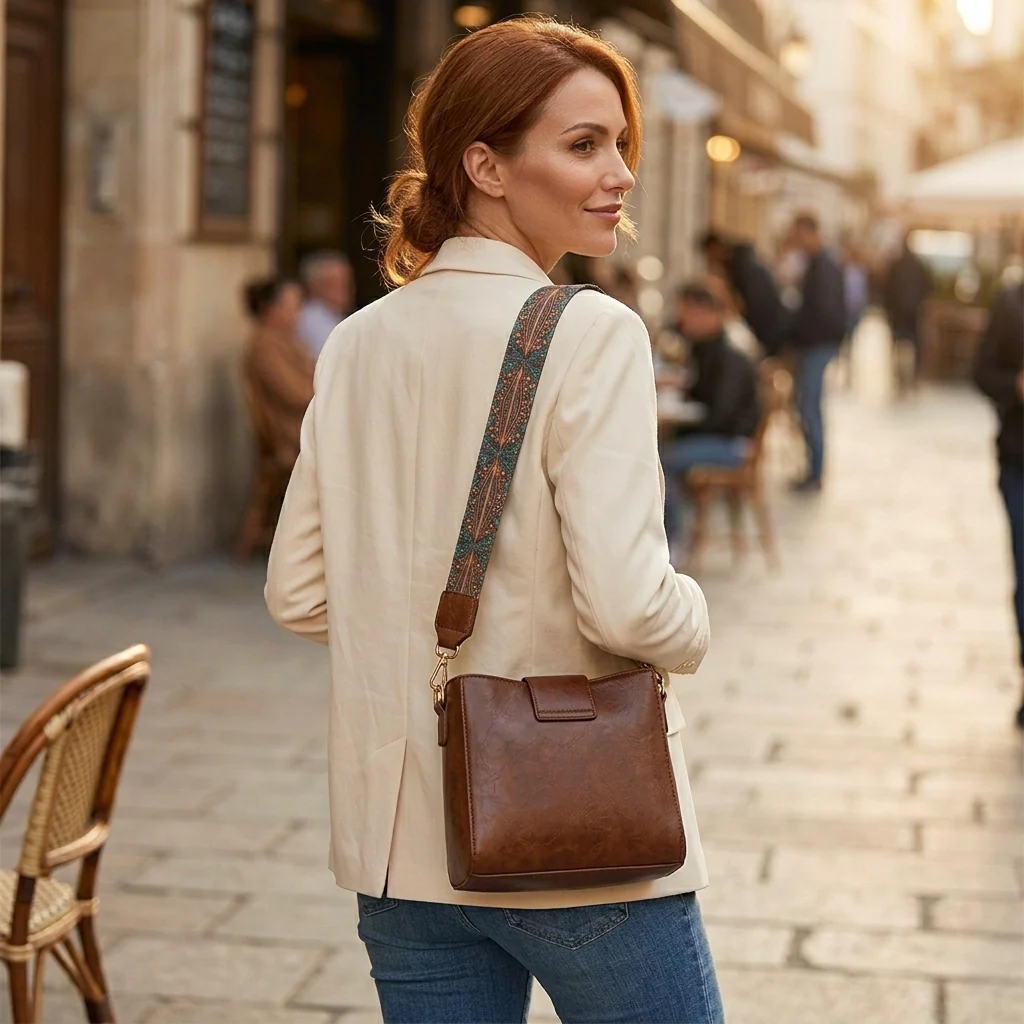 Rivelle™ – Vintage Stud Crossbody Bag with Boho Wide Strap + 50% OFF - Image 3