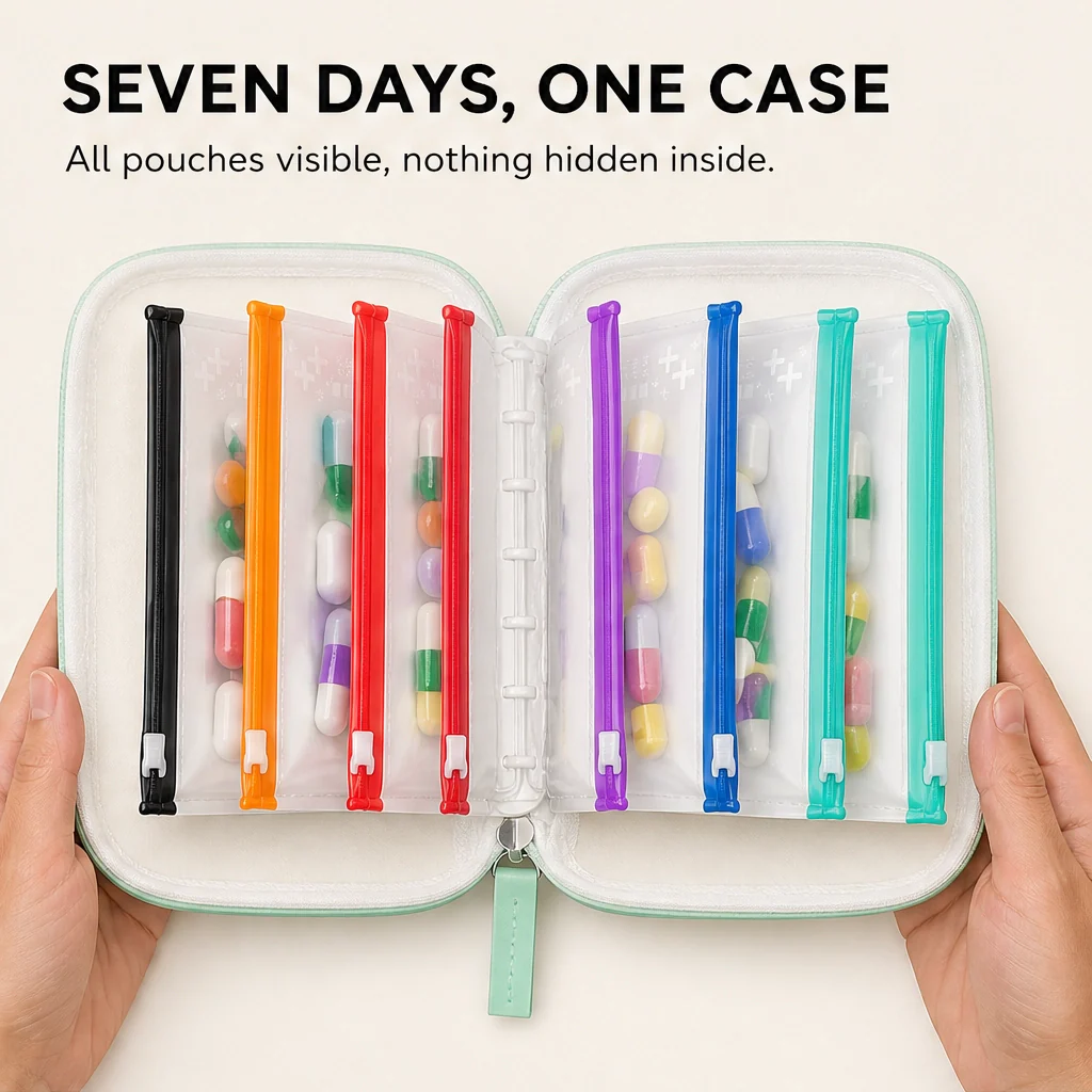 Apothene™ – Waterproof Binder Pill Pouch with 14 Color-Coded Daily Pockets + 50% OFF - Image 6