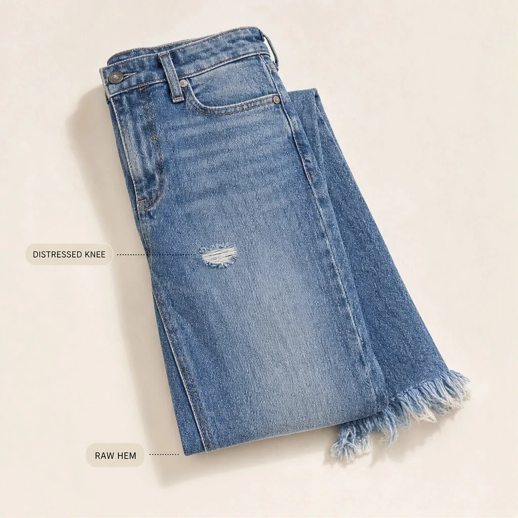 Threadwick™ – Raw-Frayed Hem Cropped Straight-Leg Jeans + 50% OFF - Image 12