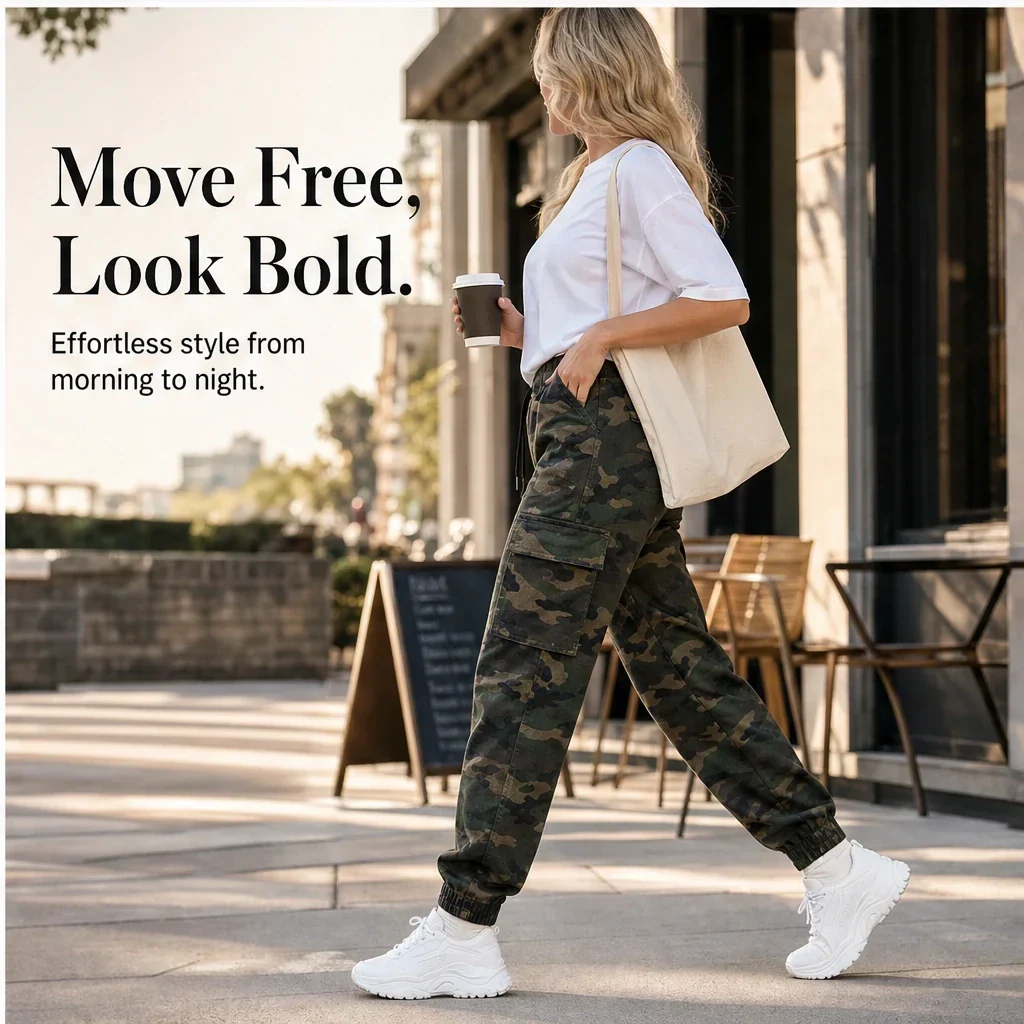 Stryde™ – Tapered Camo Cargo Joggers with Flexible Waist & Deep Pockets + 50% OFF - Image 11