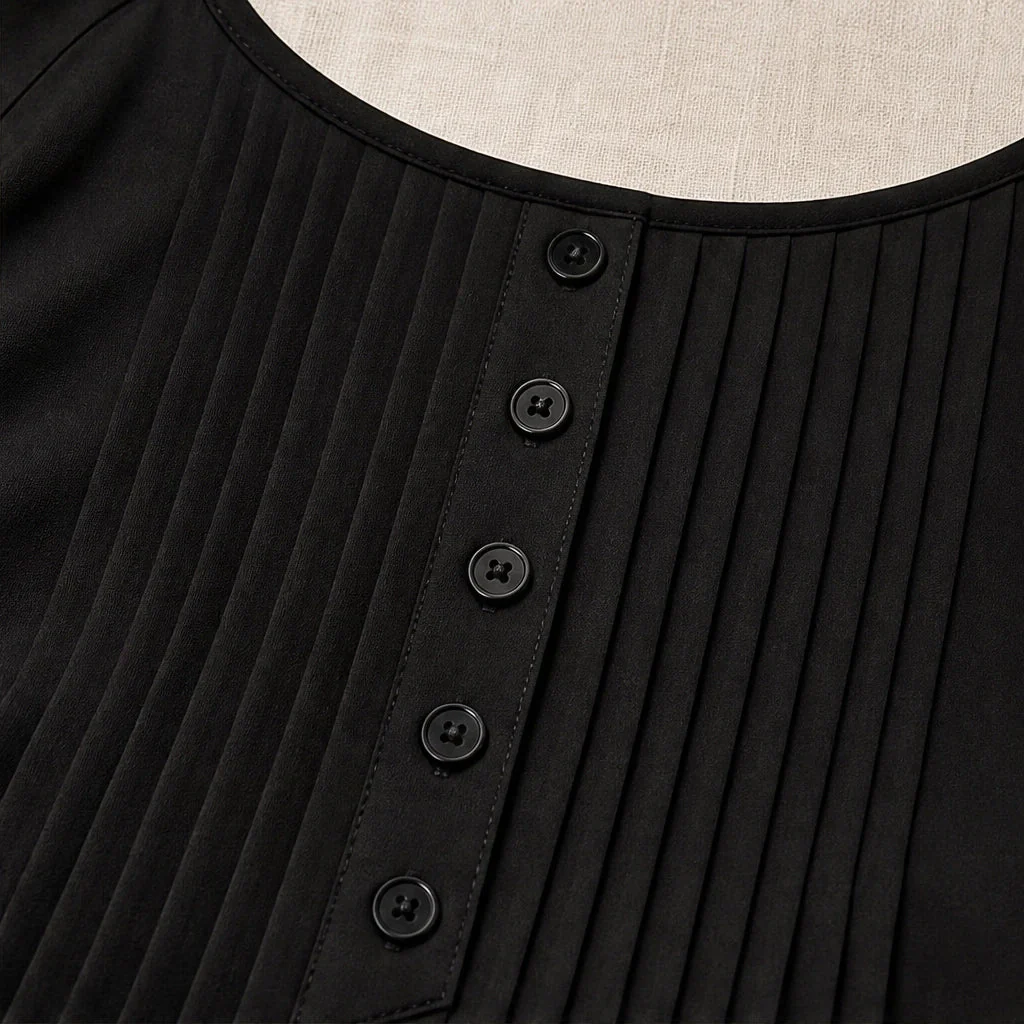 Sable™ – Pleated Front Puff Sleeve Soft Drape Top + 50% OFF - Image 6