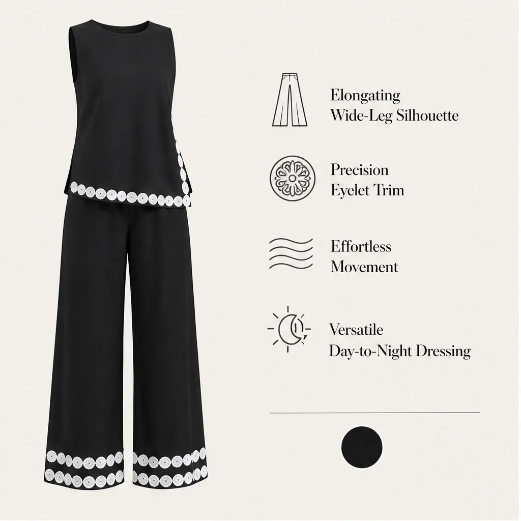Velisse™ – Lace-Trim Sleeveless Top & Wide-Leg Trouser Set + 50% OFF - Image 7