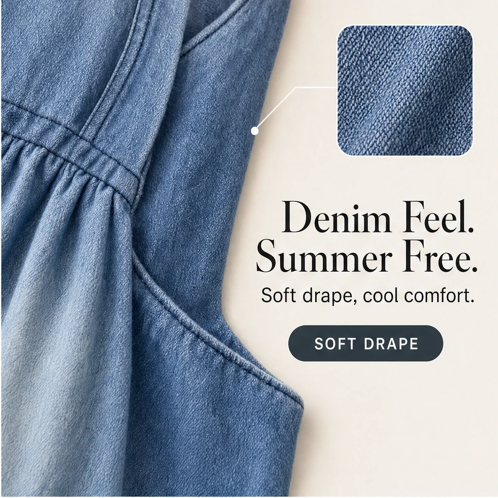 Velune™ – Flattering V-Neck Denim-Look Everyday Dress + 50% OFF - Image 6