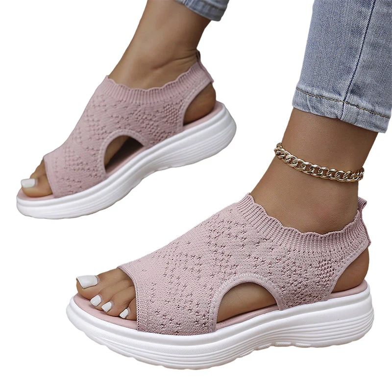 Airelle™ – Breathable Knit Cushioned Platform Sandals + 50% OFF - Image 10