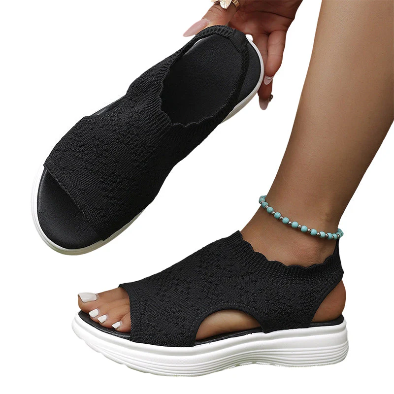Airelle™ – Breathable Knit Cushioned Platform Sandals + 50% OFF - Image 12