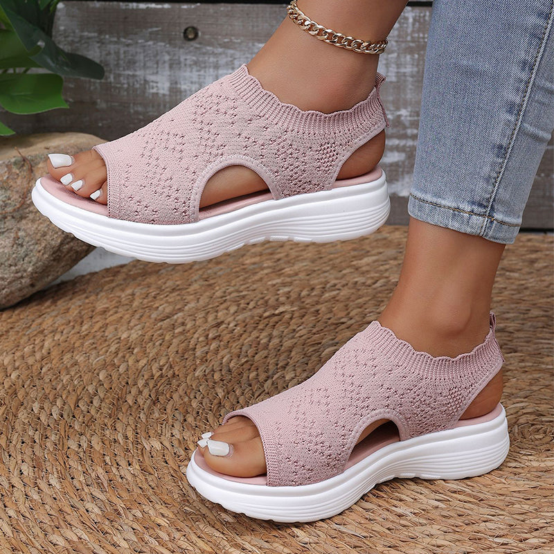 Airelle™ – Breathable Knit Cushioned Platform Sandals + 50% OFF - Image 3