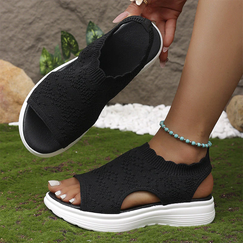 Airelle™ – Breathable Knit Cushioned Platform Sandals + 50% OFF - Image 7