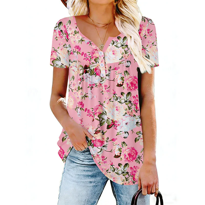 Willowmere™ – Flowy Floral Button-Up Short-Sleeve Tee + 50% OFF - Image 13