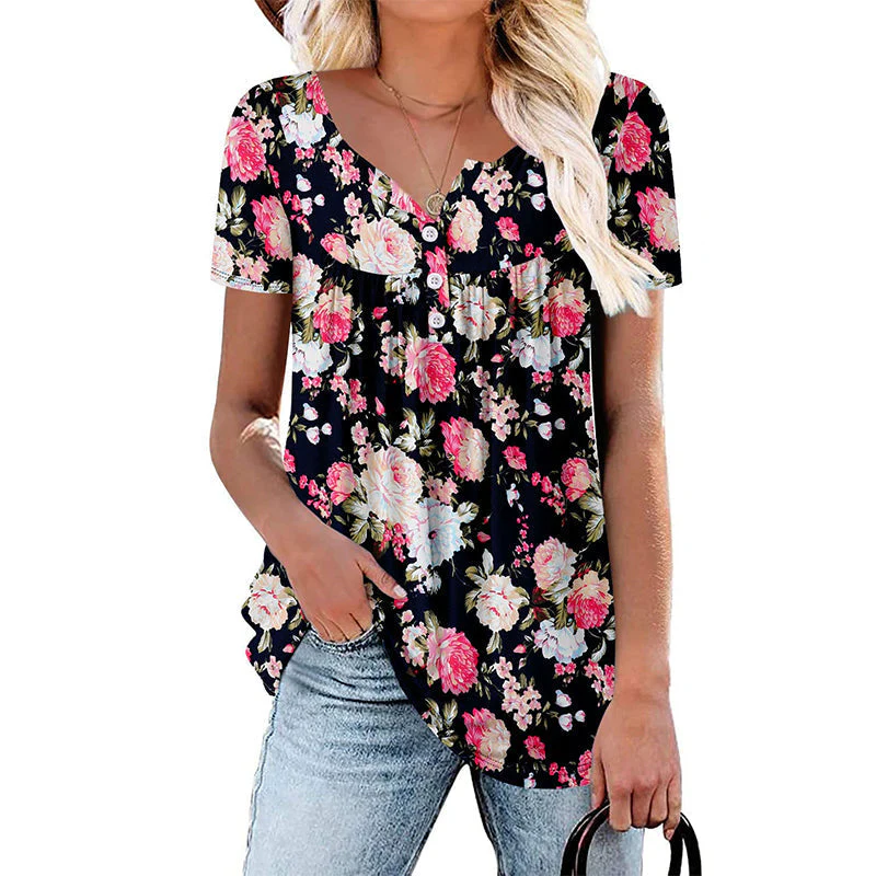 Willowmere™ – Flowy Floral Button-Up Short-Sleeve Tee + 50% OFF - Image 14