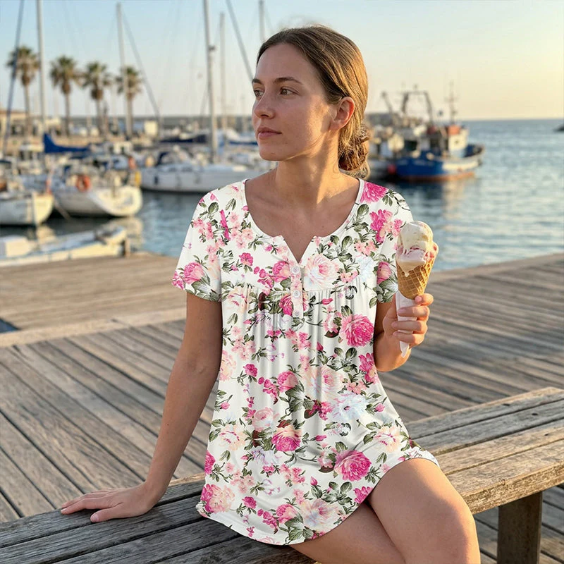 Willowmere™ – Flowy Floral Button-Up Short-Sleeve Tee + 50% OFF - Image 4
