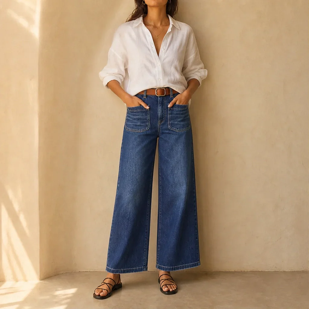 Marlowe™ – High-Rise Wide-Leg Jeans with Soft Premium Denim + 50% OFF