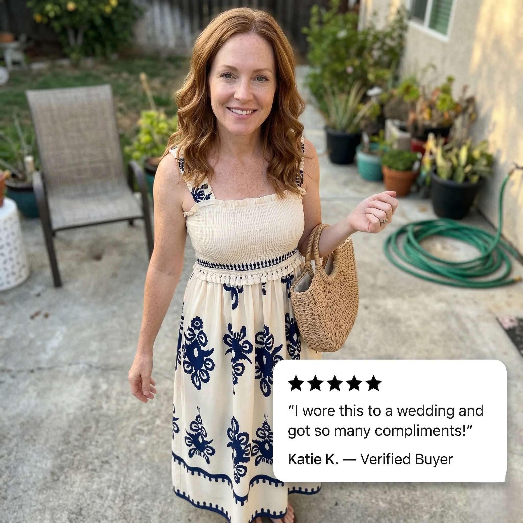 Solaire™ – Smocked Boho Maxi Dress with Pockets, A-Line Tiered Skirt + 50% OFF - Image 5