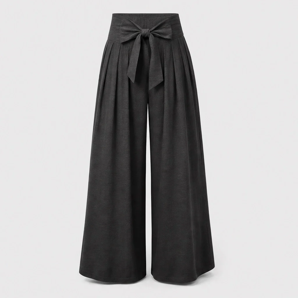 Velloria™ – High-Waisted Tie-Front Wide-Leg Pants with Pockets + 50% OFF - Image 10