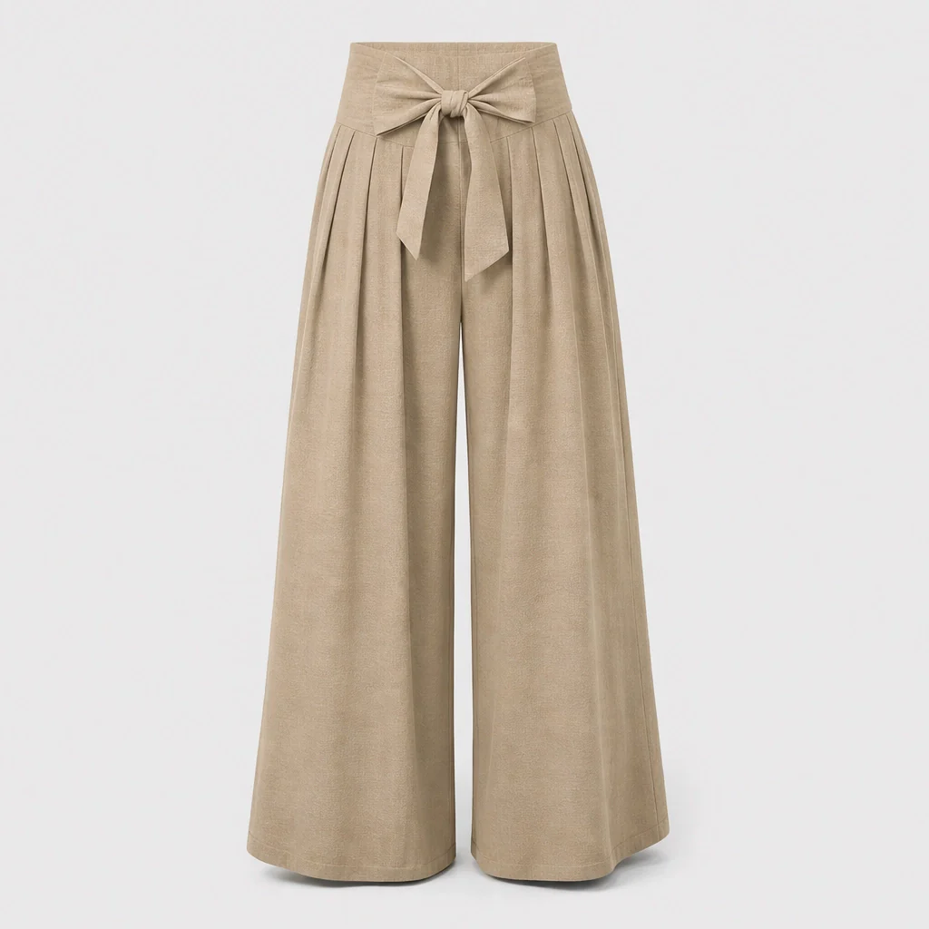 Velloria™ – High-Waisted Tie-Front Wide-Leg Pants with Pockets + 50% OFF - Image 12