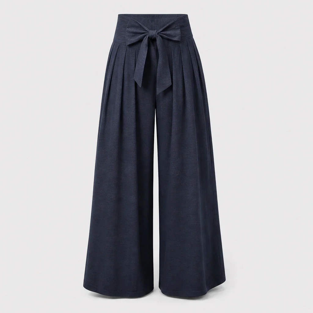 Velloria™ – High-Waisted Tie-Front Wide-Leg Pants with Pockets + 50% OFF - Image 13