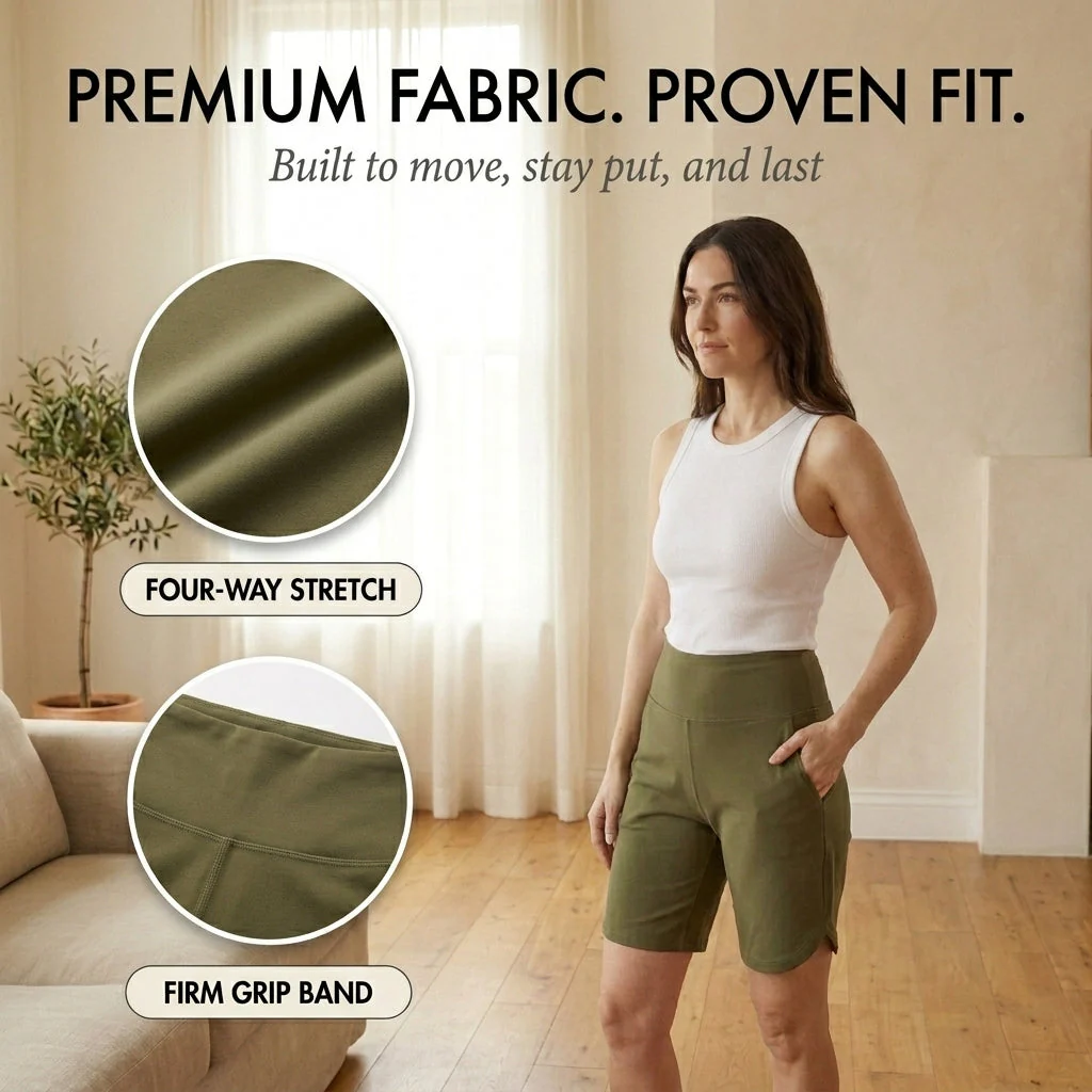 Spanda™ – High-Waist Tummy Control Bermuda Shorts with Pockets + 50 % OFF - Image 5