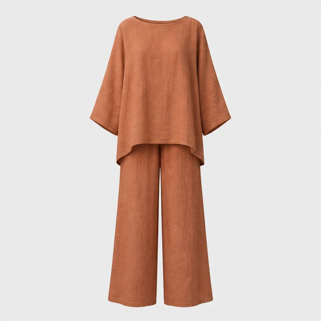 Ashmoore™ – Loose-Fit Long Sleeve Top & Wide-Leg Trousers Two-Piece Set + 50% OFF - Image 14